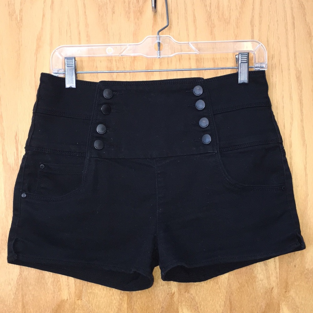 3/$20 Tinseltown Double Button Front High Waist Shorts
